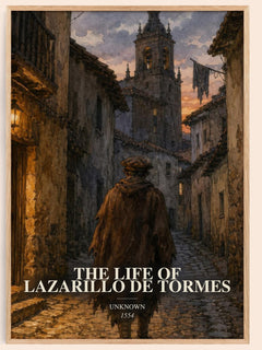 The Life of Lazarillo de Tormes watercolour book poster by Unknown – framed literary art print