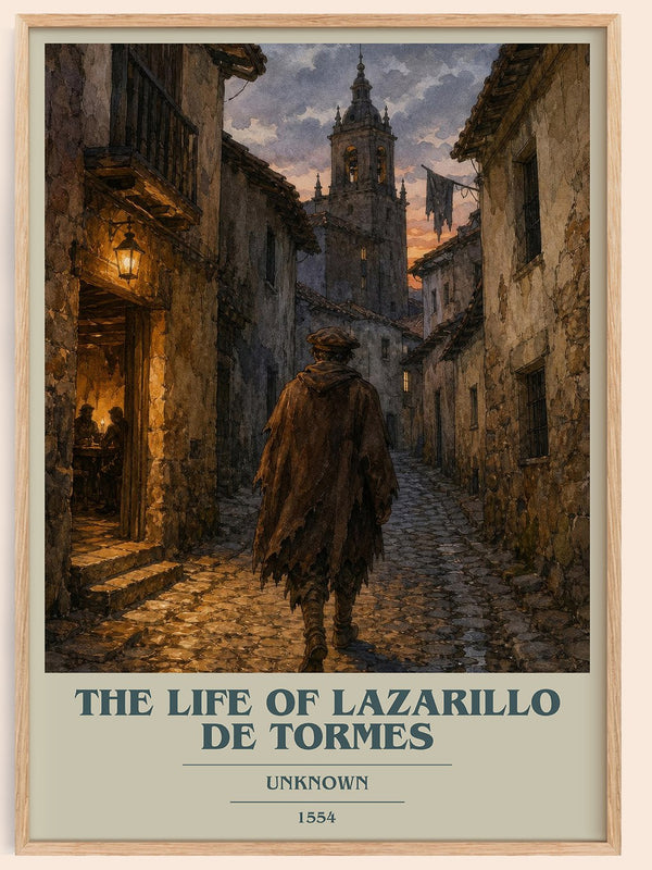 The Life of Lazarillo de Tormes book cover book poster by Unknown – framed literary art print