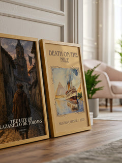The Life of Lazarillo de Tormes watercolour print framed by window – literary home decor