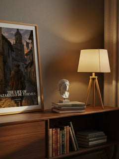 The Life of Lazarillo de Tormes watercolour print on bookshelf – Unknown fan gift