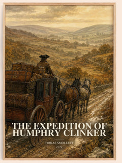 The Expedition of Humphry Clinker watercolour book poster by Tobias Smollett – framed literary art print