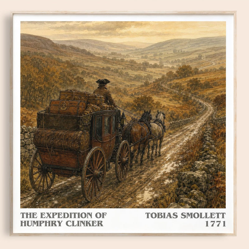 The Expedition of Humphry Clinker literary book poster by Tobias Smollett – framed literary art print