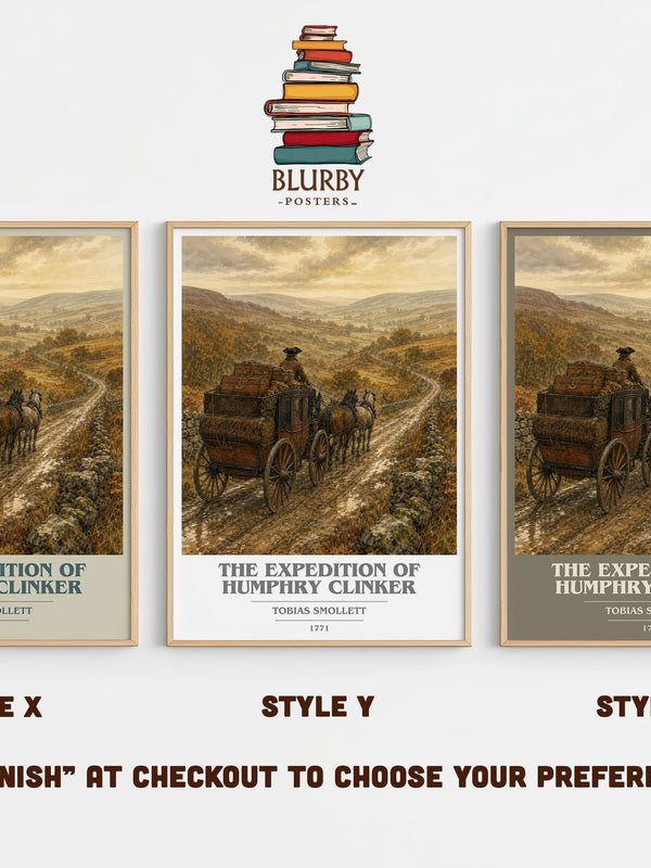 The Expedition of Humphry Clinker book cover print in frame leaning in hallway – satire wall art