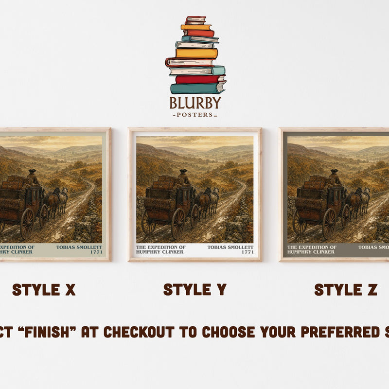 The Expedition of Humphry Clinker literary print in frame leaning in hallway – satire wall art