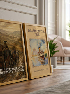 The Expedition of Humphry Clinker watercolour print framed by window – literary home decor
