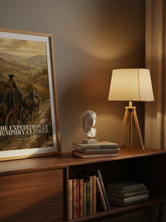 The Expedition of Humphry Clinker watercolour print on bookshelf – Tobias Smollett fan gift