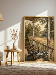 Bastard Out of Carolina watercolour print in frame leaning in hallway – literary fiction wall art