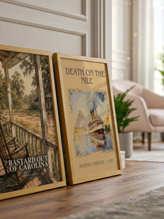 Bastard Out of Carolina watercolour print framed by window – literary home decor