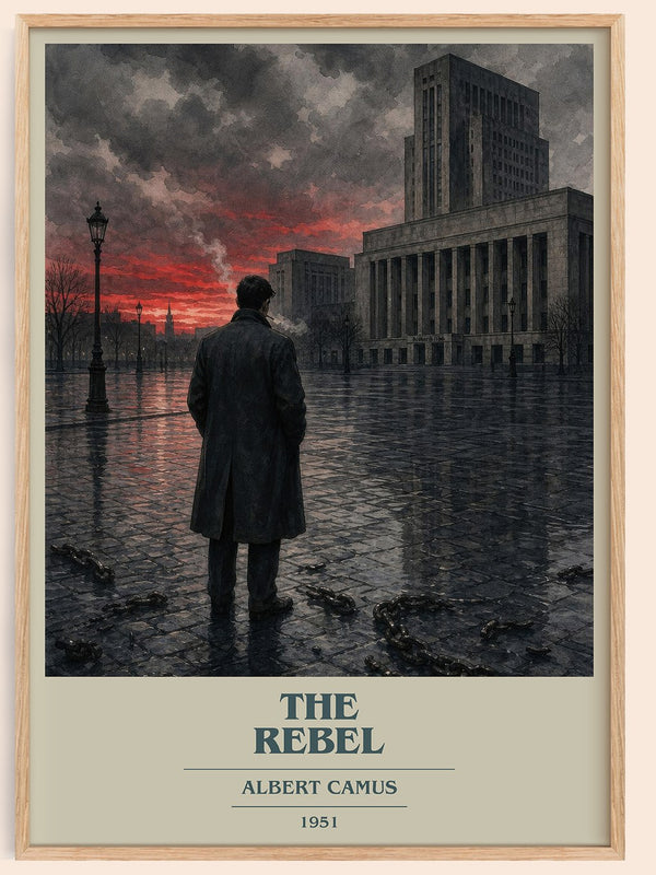 The Rebel book cover book poster by Albert Camus – framed literary art print