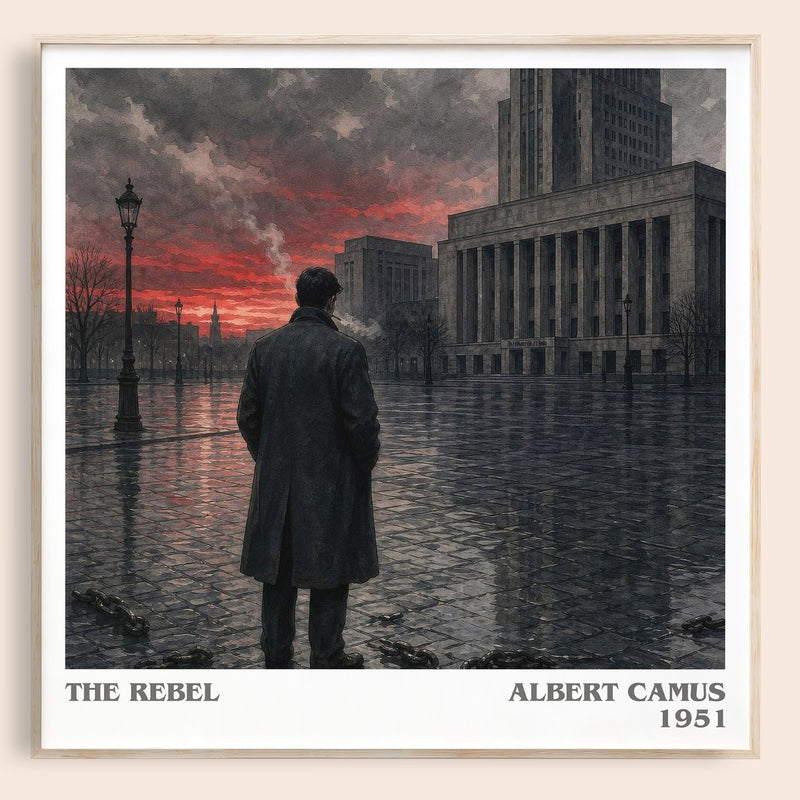 The Rebel literary book poster by Albert Camus – framed literary art print