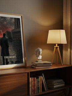 The Rebel watercolour print on bookshelf – Albert Camus fan gift