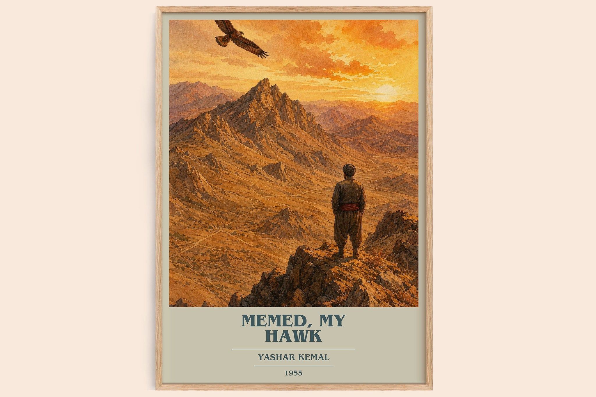 Memed, My Hawk Book Cover Poster by Yashar Kemal