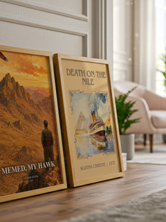 Memed, My Hawk watercolour print framed by window – literary home decor