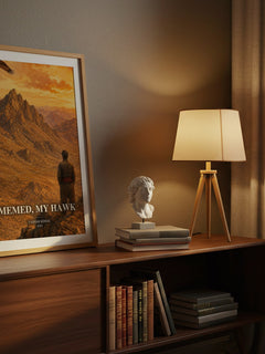 Memed, My Hawk watercolour print on bookshelf – Yashar Kemal fan gift