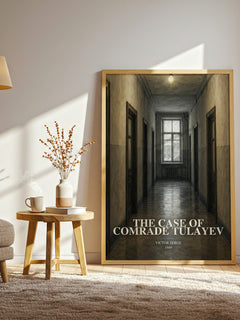 The Case of Comrade Tulayev watercolour print in frame leaning in hallway – literary fiction wall art