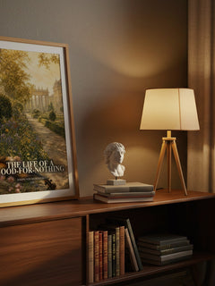 The Life of a Good-For-Nothing watercolour print on bookshelf – Joseph von Eichendorff fan gift