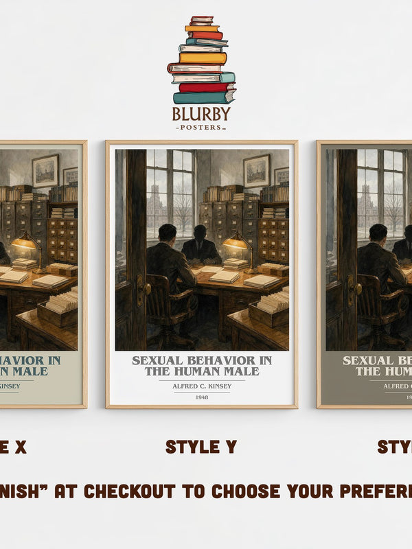 Sexual Behavior in the Human Male book cover print in frame leaning in hallway – non fiction wall art