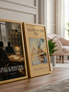 Sexual Behavior in the Human Male watercolour print framed by window – literary home decor