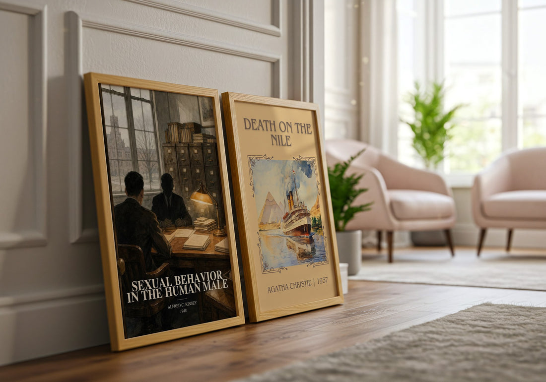 Sexual Behavior in the Human Male watercolour print framed by window – literary home decor