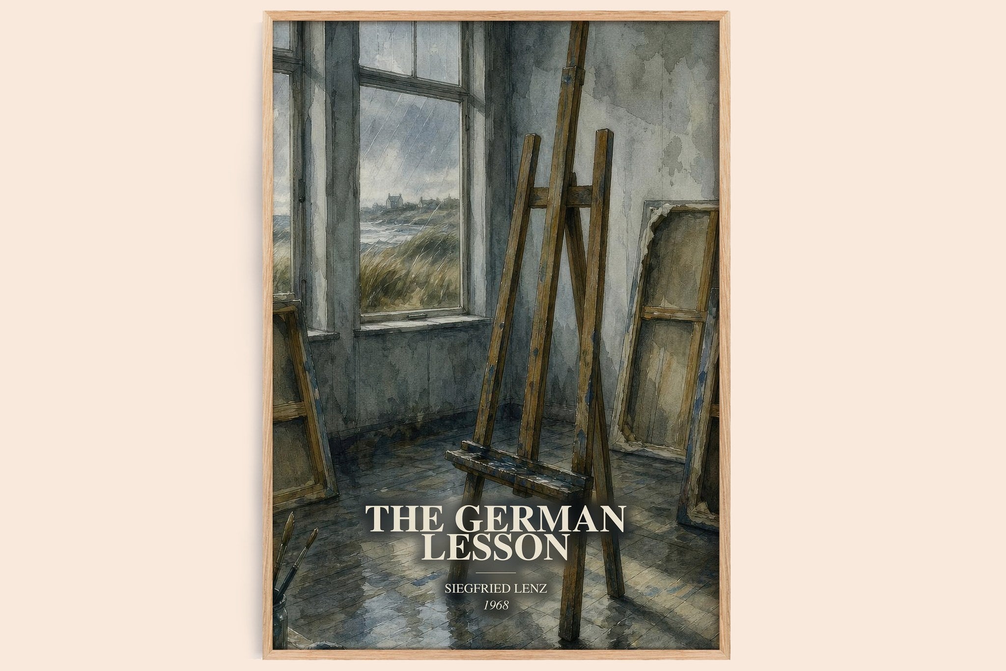 The German Lesson Book Watercolour Illustration by Siegfried Lenz