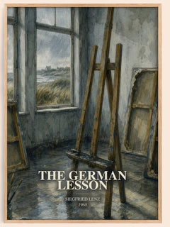 The German Lesson watercolour book poster by Siegfried Lenz – framed literary art print