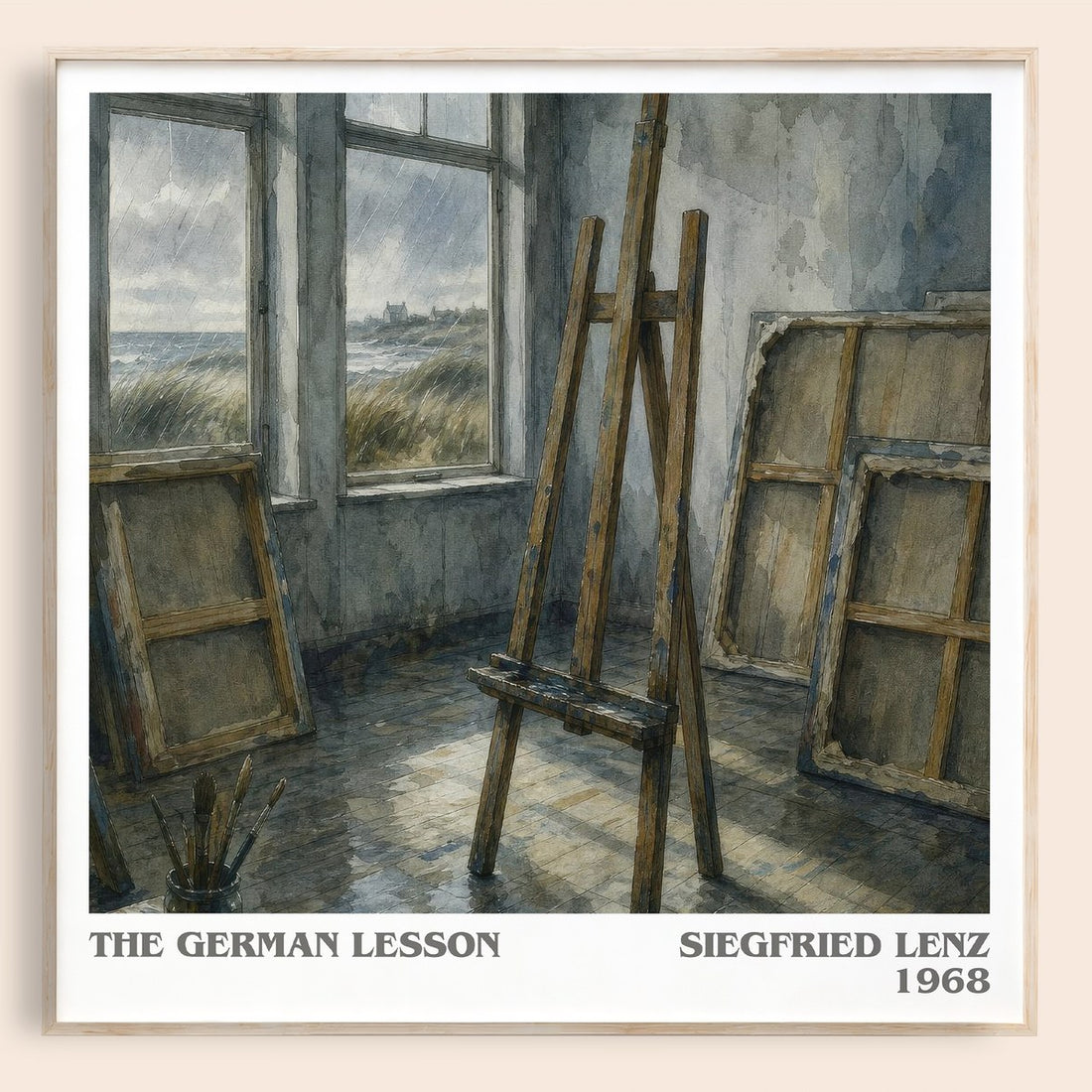 The German Lesson literary book poster by Siegfried Lenz – framed literary art print