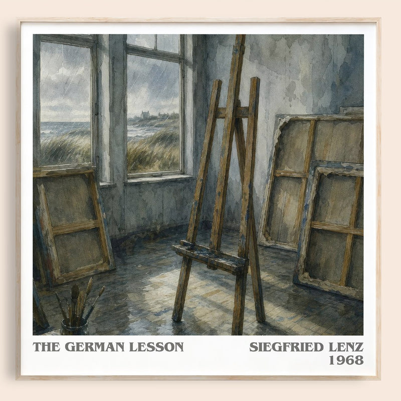 The German Lesson literary book poster by Siegfried Lenz – framed literary art print
