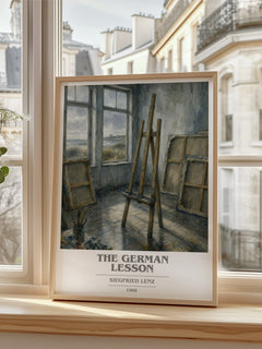 The German Lesson book cover poster colour and style options – Siegfried Lenz book art