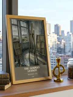 The German Lesson book cover print framed by window – literary home decor
