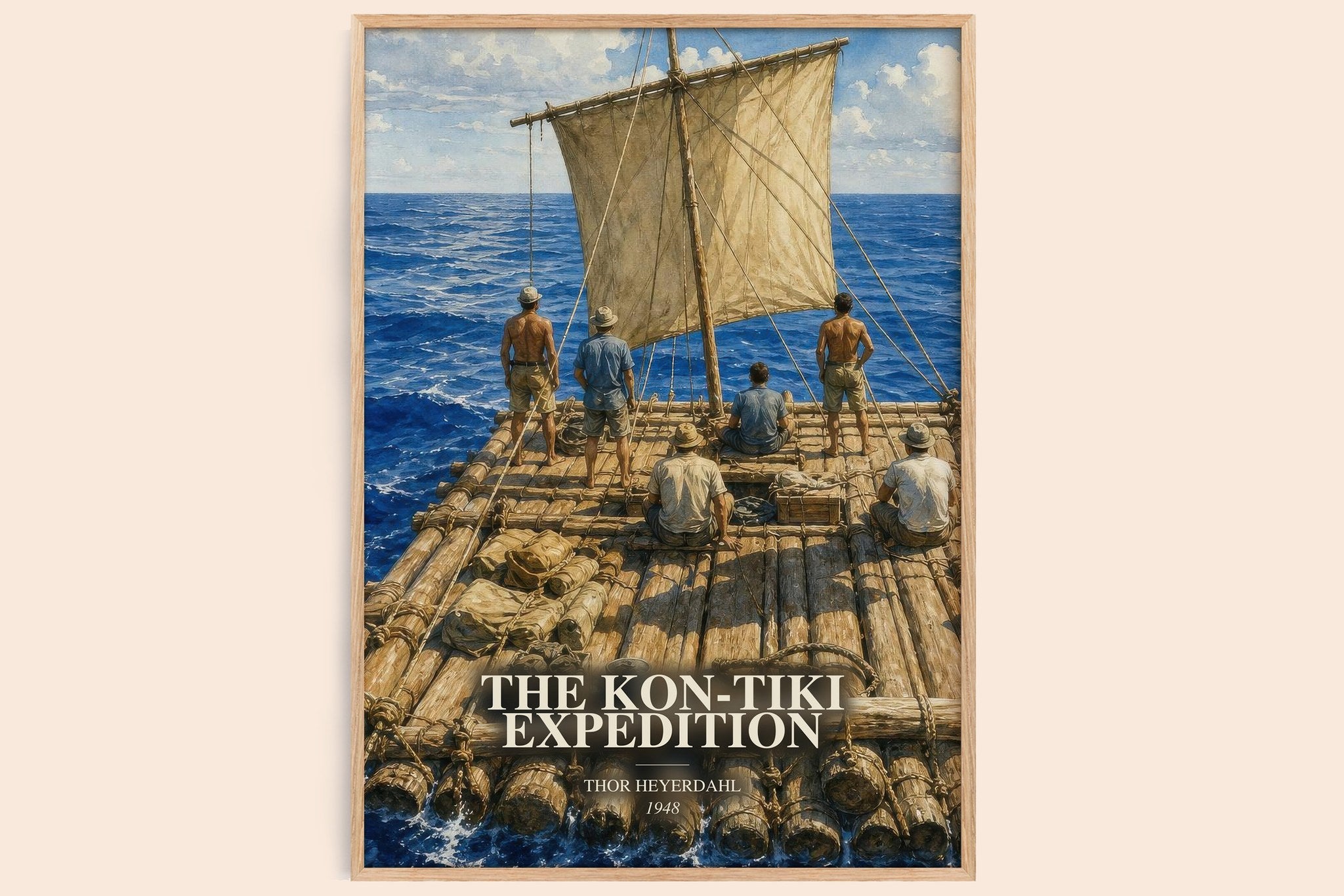 Kon-Tiki Expedition Book Watercolour Illustration by Thor Heyerdahl