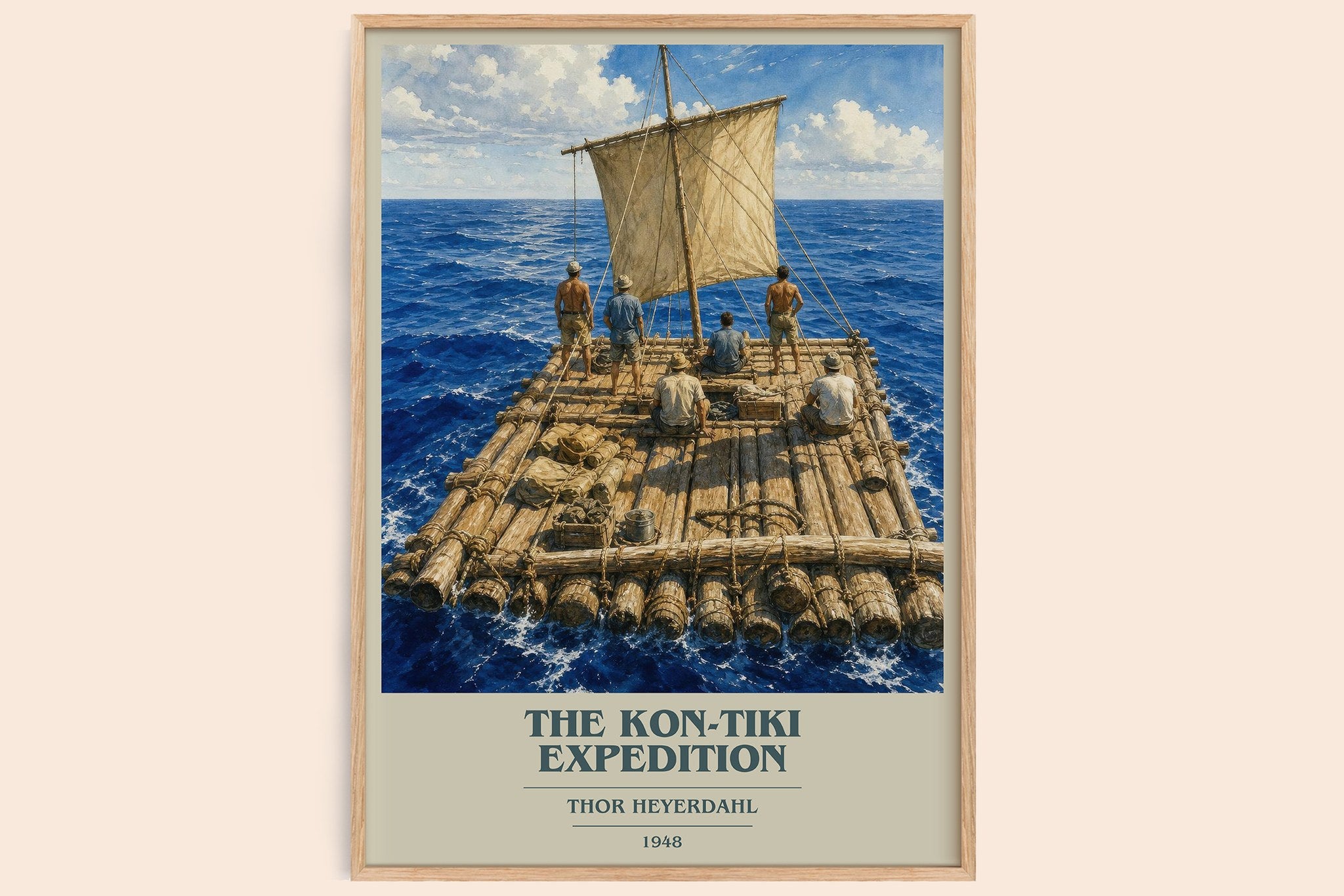 The Kon-Tiki Expedition Book Cover Poster by Thor Heyerdahl