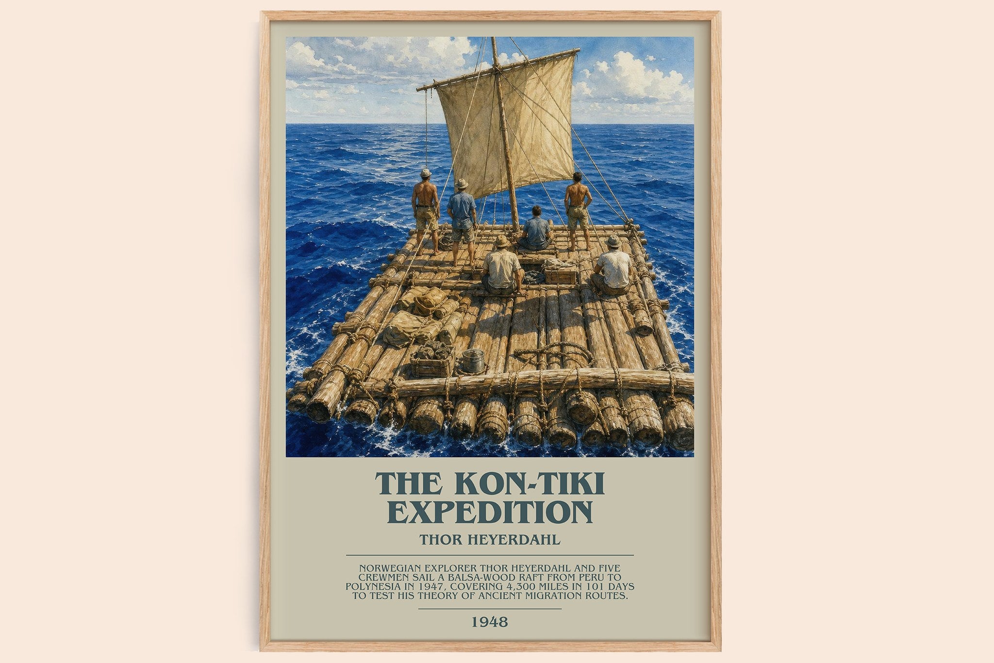 The Kon-Tiki Expedition Bookish Wall Art by Thor Heyerdahl