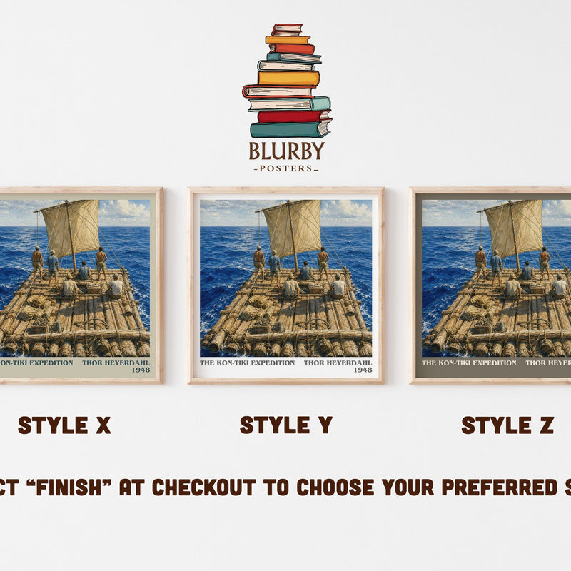 The Kon-Tiki Expedition literary print in frame leaning in hallway – non fiction wall art