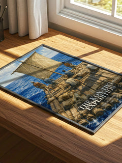 The Kon-Tiki Expedition watercolour book poster framed on wall – non fiction wall art