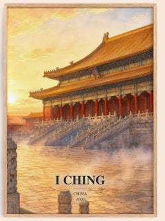 I Ching watercolour book poster by China – framed literary art print
