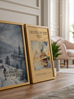 Germany, a Winter Tale watercolour print framed by window – literary home decor
