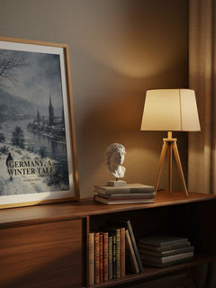 Germany, a Winter Tale watercolour print on bookshelf – Heinrich Heine fan gift