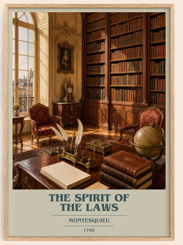 The Spirit Of The Laws book cover book poster by Montesquieu – framed literary art print