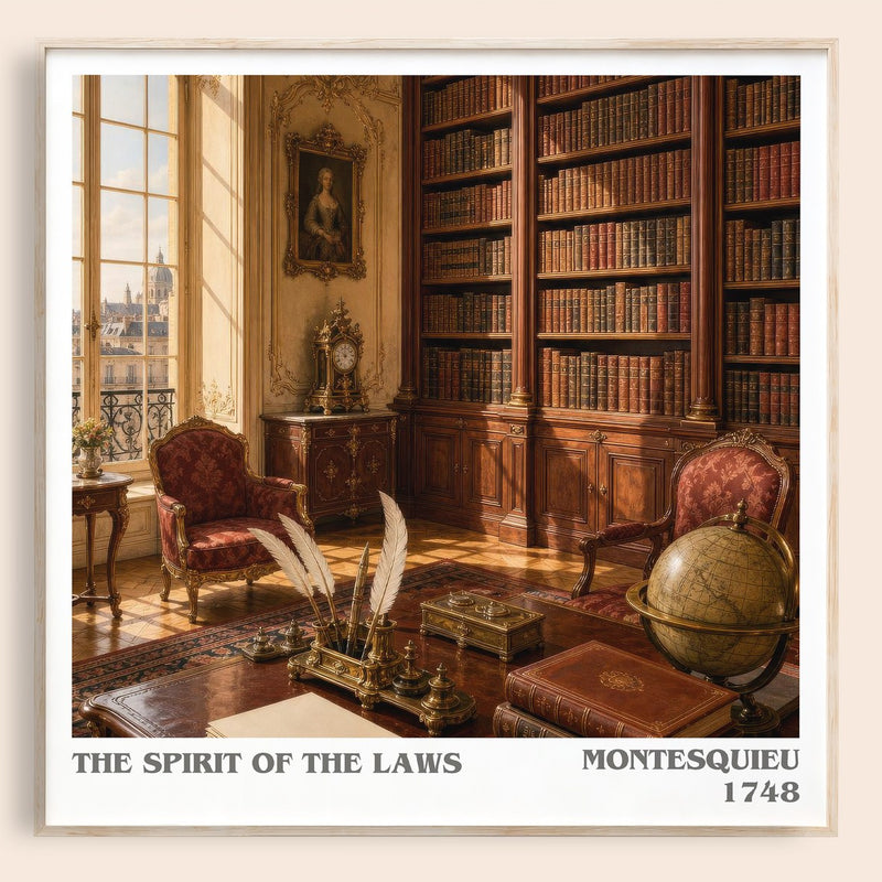 The Spirit Of The Laws literary book poster by Montesquieu – framed literary art print