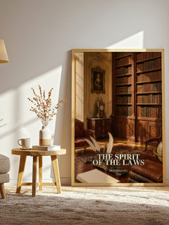 The Spirit Of The Laws watercolour print in frame leaning in hallway – philosophy wall art