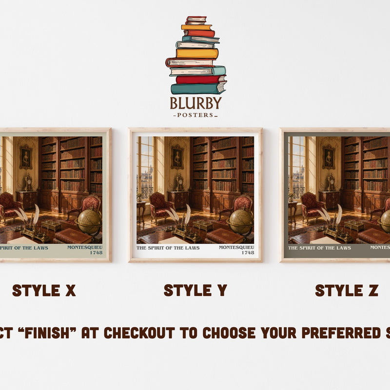 The Spirit Of The Laws literary print in frame leaning in hallway – philosophy wall art