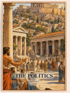 The Politics watercolour book poster by Aristotle – framed literary art print