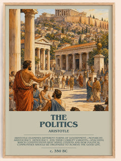 The Politics bookish book poster by Aristotle – framed literary art print