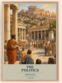 The Politics book cover book poster by Aristotle – framed literary art print