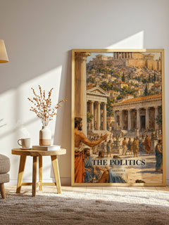 The Politics watercolour print in frame leaning in hallway – philosophy wall art