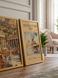 The Politics watercolour print framed by window – literary home decor