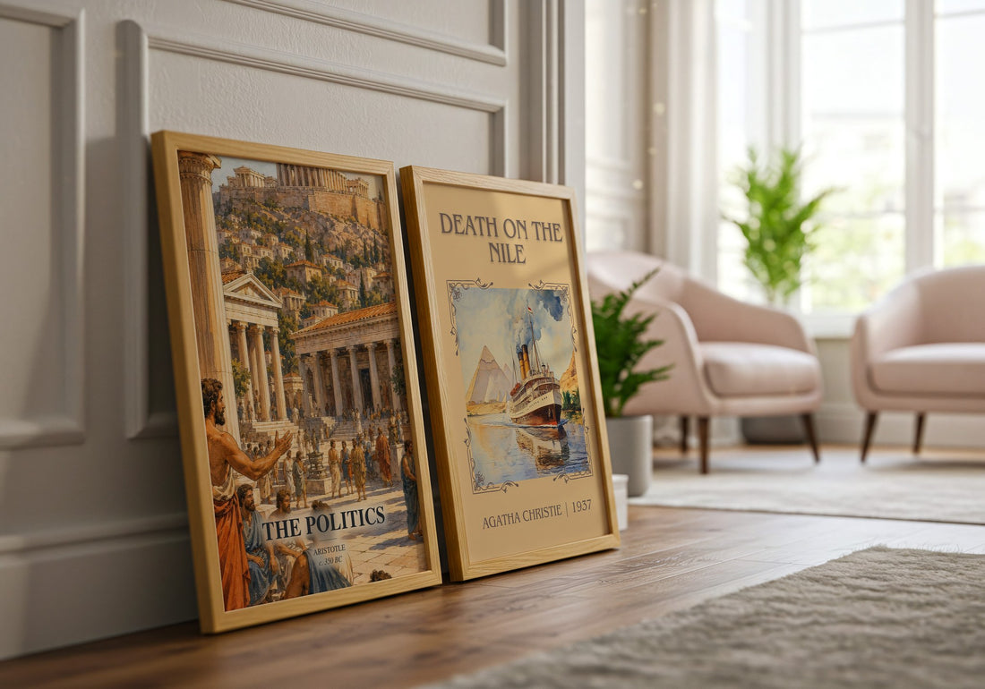 The Politics watercolour print framed by window – literary home decor