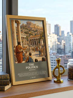 The Politics bookish poster colour and style options – Aristotle book art