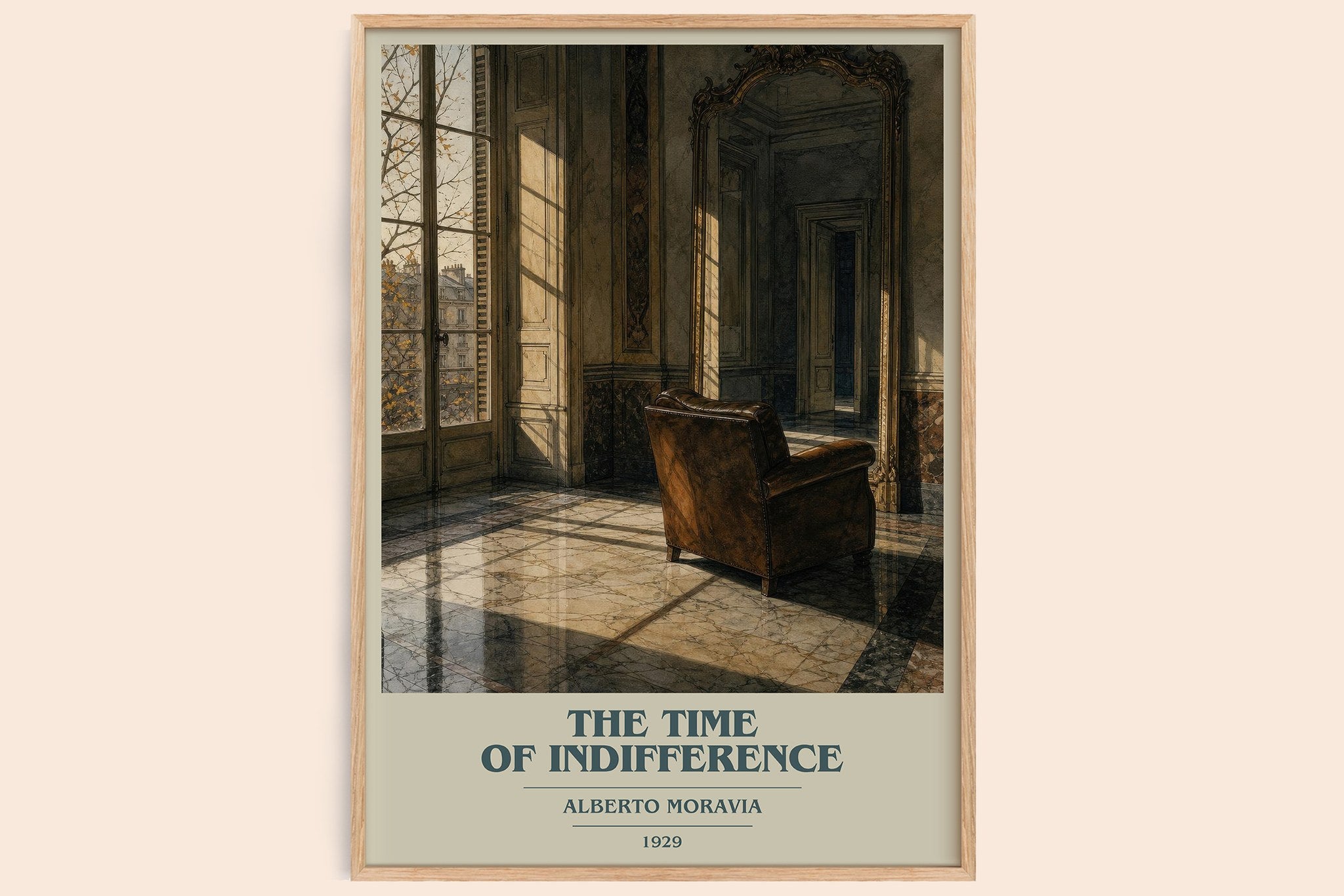 The Time of Indifference Book Cover Poster by Alberto Moravia