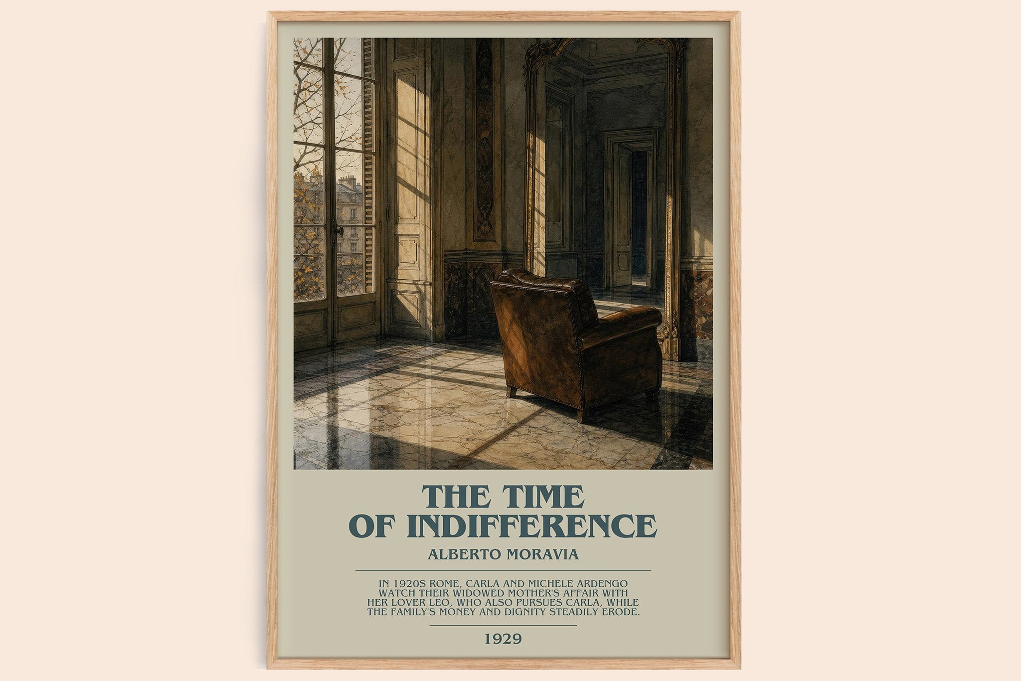 The Time of Indifference Bookish Wall Art by Alberto Moravia